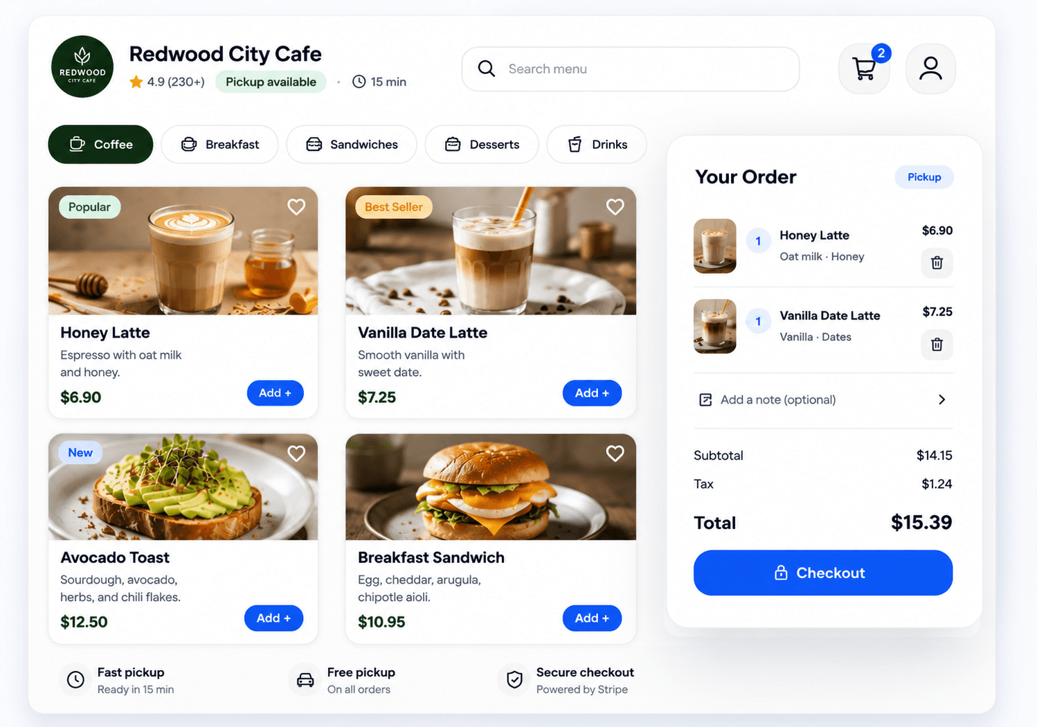 BranchOrbit branded online ordering storefront and checkout